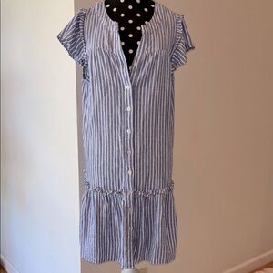 For Cynthia Stripped Linen Dress